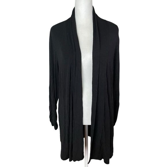 Mod Lusive XL Cardigan Sweater Black Open Front Thin 3/4 Sleeve Casual - Picture 1 of 10